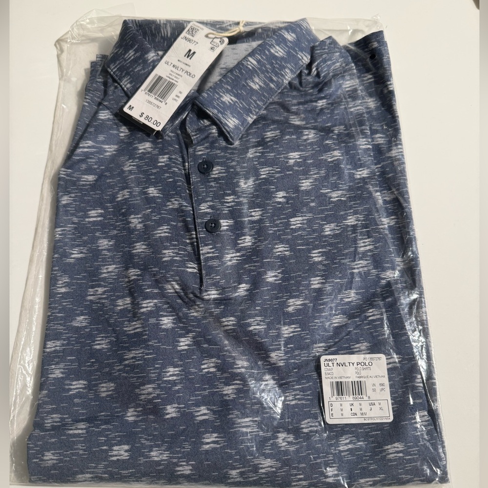 NWT: Adidas Ultimate365 Novelty Golf Polo, Navy, size Medium